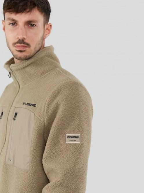 Fundango Haven Hybrid Jacket férfi pulóver homok színben 7
