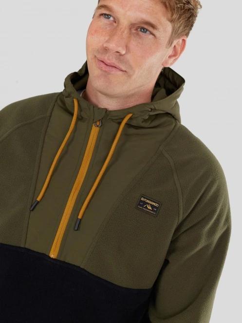 Fundango Carlos Fleece Pullover férfi kapucnis pulóver zöld színben 5