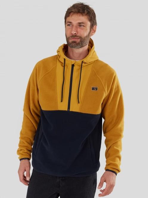 Fundango Carlos Fleece Pullover férfi kapucnis pulóver sárga színben 2