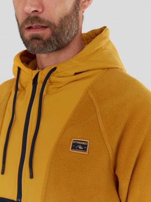 Fundango Carlos Fleece Pullover férfi kapucnis pulóver sárga színben 6