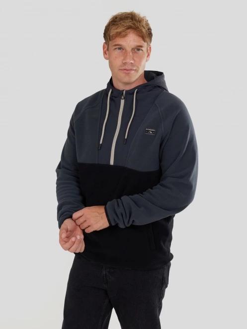 Fundango Carlos Fleece Pullover férfi kapucnis pulóver szürke színben 5