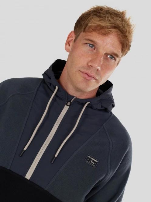 Fundango Carlos Fleece Pullover férfi kapucnis pulóver szürke színben 6