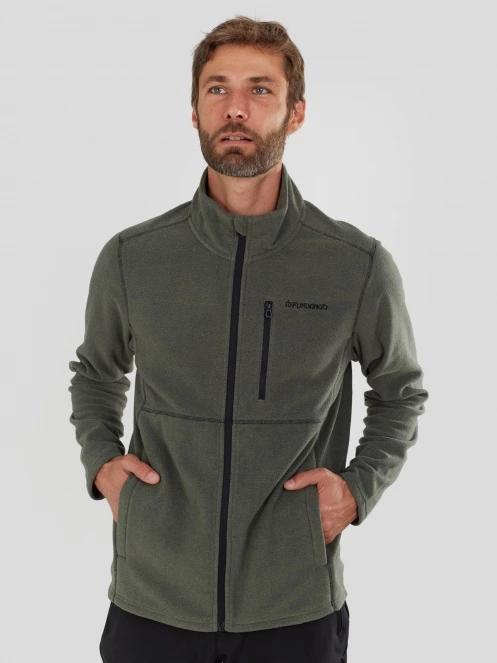 Fundango Jeffrey Fullzip Fleece férfi polár pulóver oliva színben 2