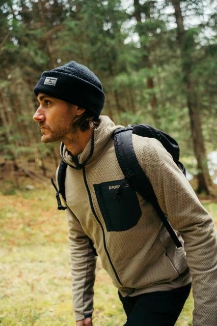 Fundango Nagano Full Zip Hoodie férfi hibrid felső homok színben 8