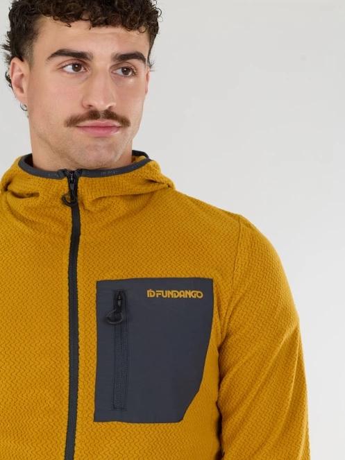 Fundango Nagano Full Zip Hoodie férfi hibrid felső sárga színben 7