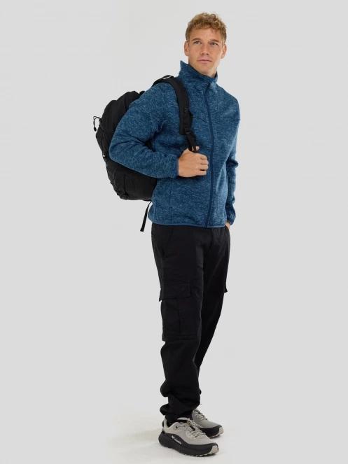 Fundango Cruz Knit Fleece Jacket férfi polár pulóver sötétkék színben 4