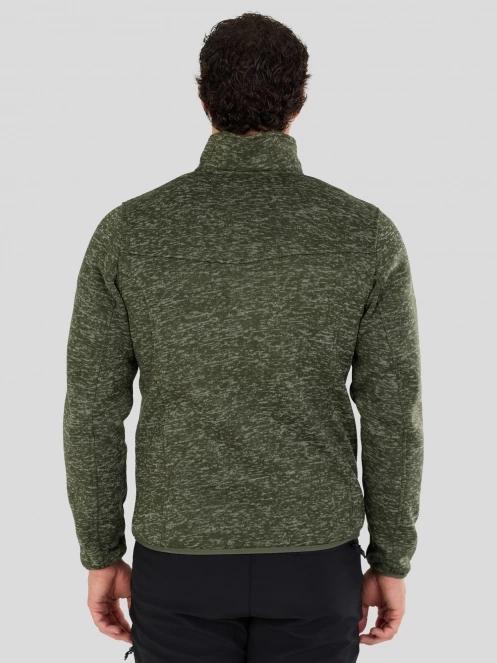 Fundango Cruz Knit Fleece Jacket férfi polár pulóver oliva színben 3