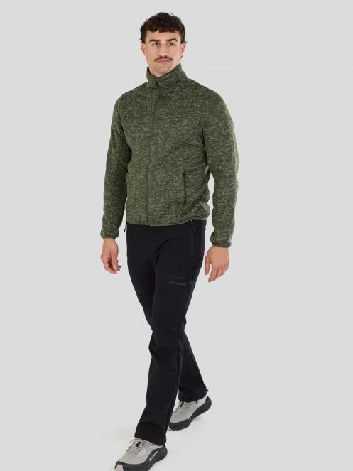 Fundango Cruz Knit Fleece Jacket férfi polár pulóver oliva színben 5