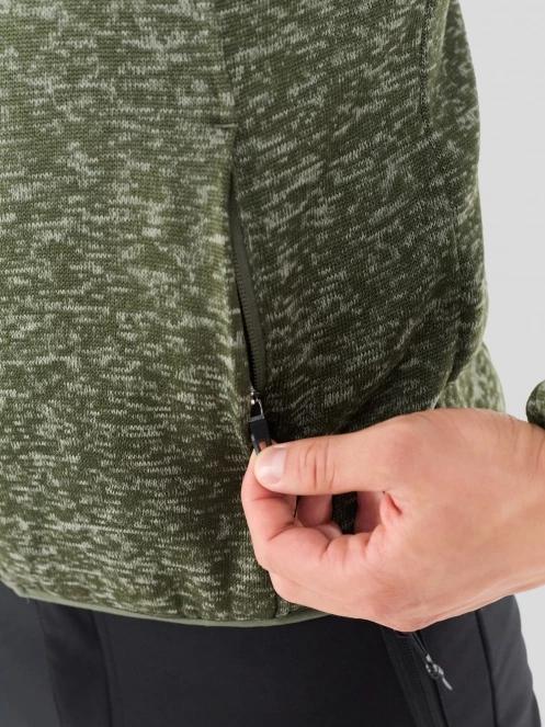 Fundango Cruz Knit Fleece Jacket férfi polár pulóver oliva színben 7