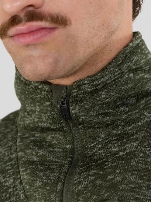 Fundango Cruz Knit Fleece Jacket férfi polár pulóver oliva színben 8