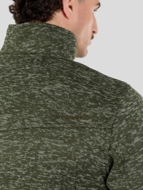 Fundango Cruz Knit Fleece Jacket férfi polár pulóver oliva színben 9