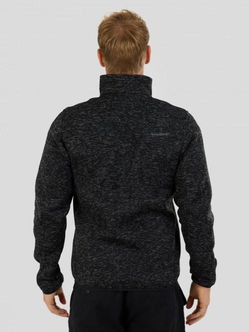Fundango Cruz Knit Fleece Jacket férfi polár pulóver szürke színben 3