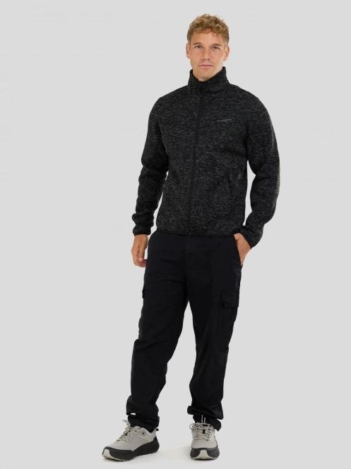 Fundango Cruz Knit Fleece Jacket férfi polár pulóver szürke színben 4