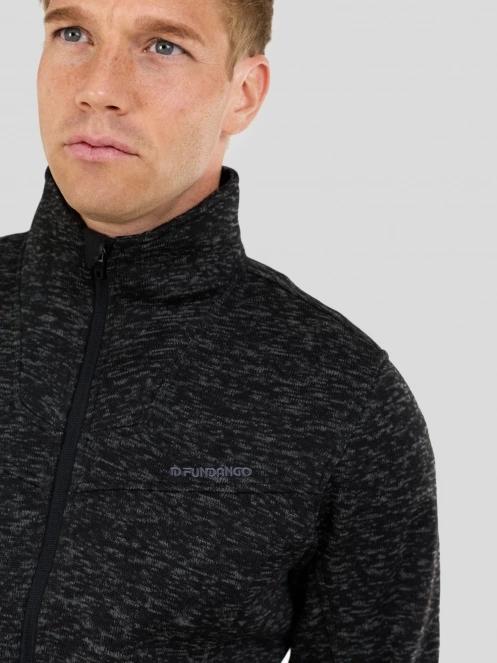 Fundango Cruz Knit Fleece Jacket férfi polár pulóver szürke színben 5
