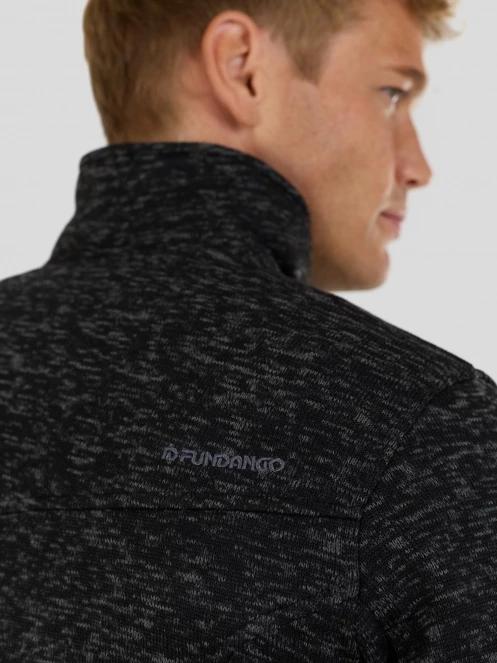 Fundango Cruz Knit Fleece Jacket férfi polár pulóver szürke színben 6
