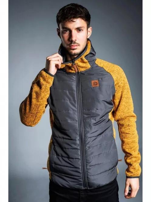 Fundango OBSIDIAN Hybrid Jacket férfi polár pulóver sárga színben 3