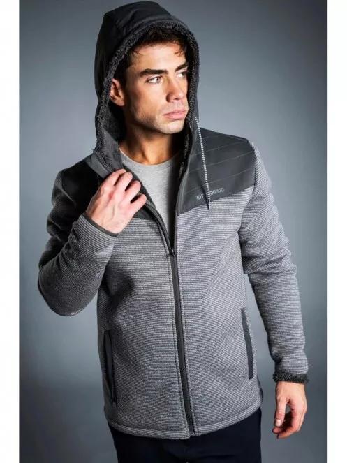 Fundango ASHFORD Insulated Fleece Jacket férfi kapucnis pulóver szürke színben 3