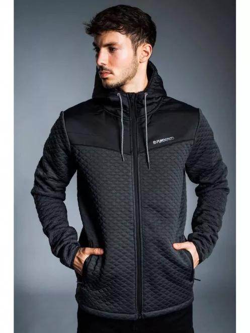 Fundango ASHFORD Insulated Fleece Jacket férfi kapucnis pulóver fekete színben 2