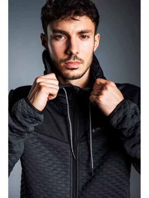 Fundango ASHFORD Insulated Fleece Jacket férfi kapucnis pulóver fekete színben 3