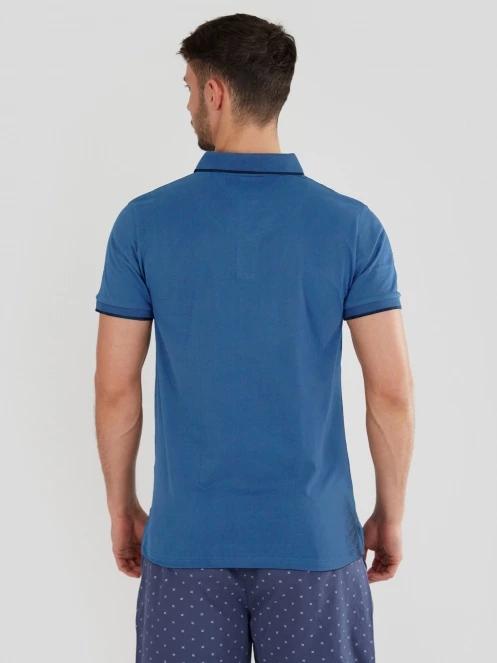 Fundango Incognito Mono Poloshirt férfi galléros póló kék színben 3