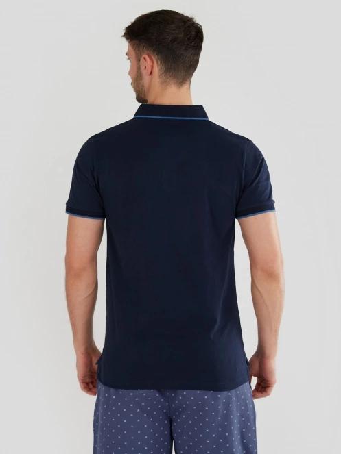 Fundango Incognito Mono Poloshirt férfi galléros póló sötétkék színben 3