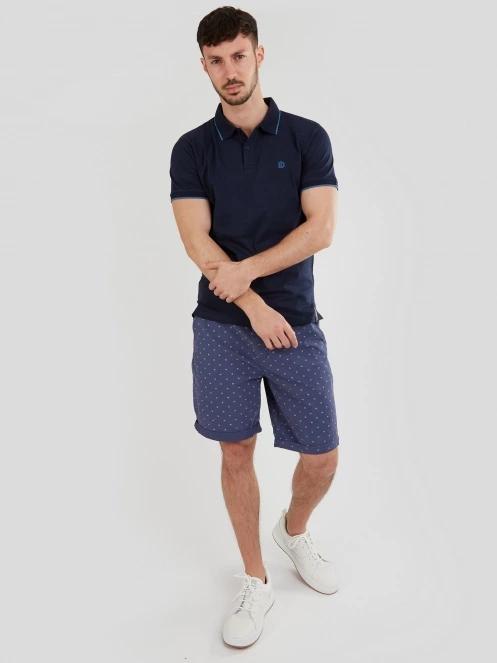 Fundango Incognito Mono Poloshirt férfi galléros póló sötétkék színben 4