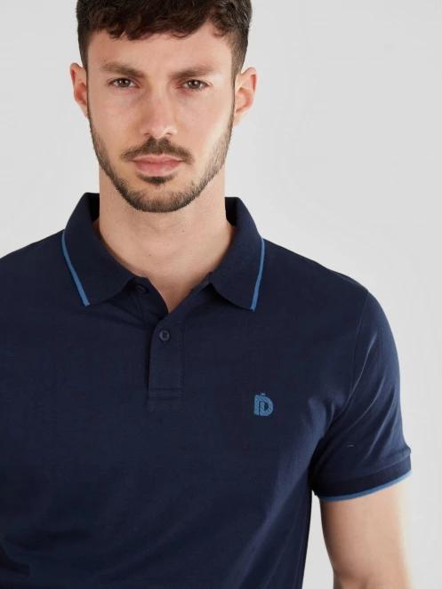 Fundango Incognito Mono Poloshirt férfi galléros póló sötétkék színben 5