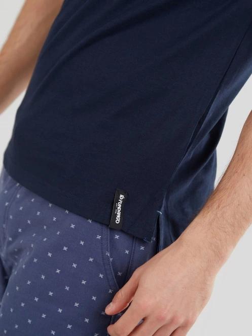 Fundango Incognito Mono Poloshirt férfi galléros póló sötétkék színben 6