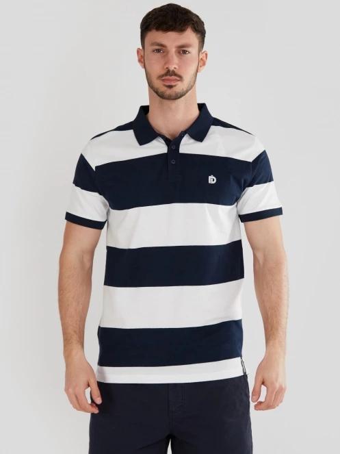 Fundango Incognito Stripe Poloshirt férfi galléros póló sötétkék színben 2