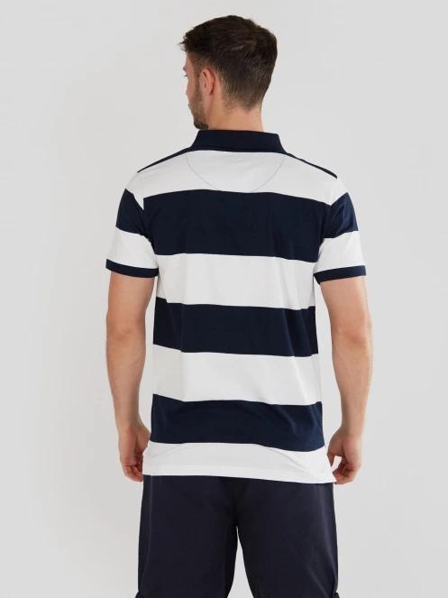 Fundango Incognito Stripe Poloshirt férfi galléros póló sötétkék színben 3