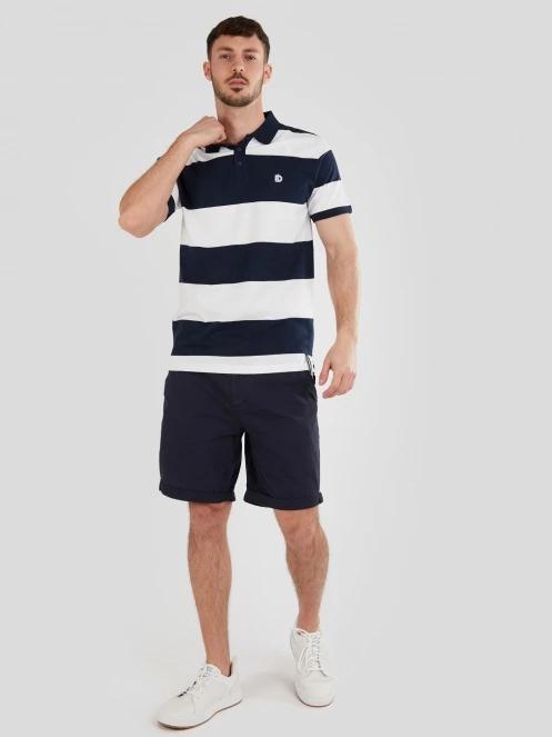 Fundango Incognito Stripe Poloshirt férfi galléros póló sötétkék színben 4
