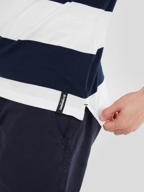 Fundango Incognito Stripe Poloshirt férfi galléros póló sötétkék színben 6