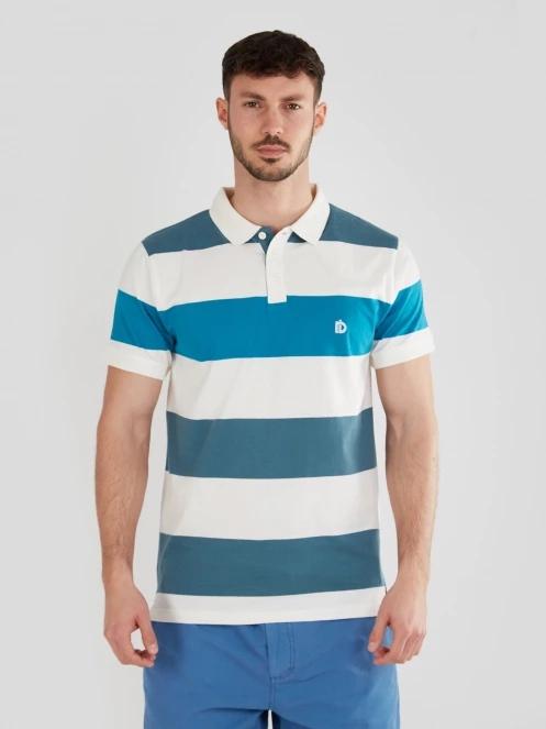 Fundango Incognito Stripe Poloshirt férfi galléros póló kék színben 2