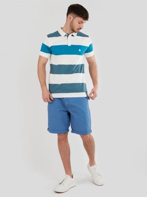 Fundango Incognito Stripe Poloshirt férfi galléros póló kék színben 4