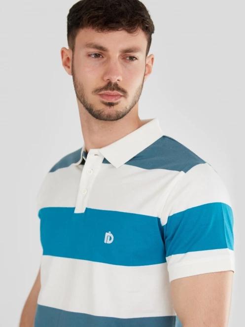 Fundango Incognito Stripe Poloshirt férfi galléros póló kék színben 5