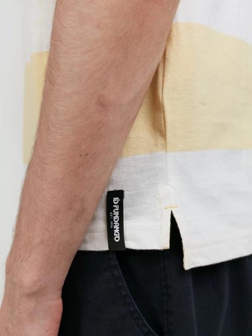 Fundango Incognito Stripe Poloshirt férfi galléros póló sárga színben 7