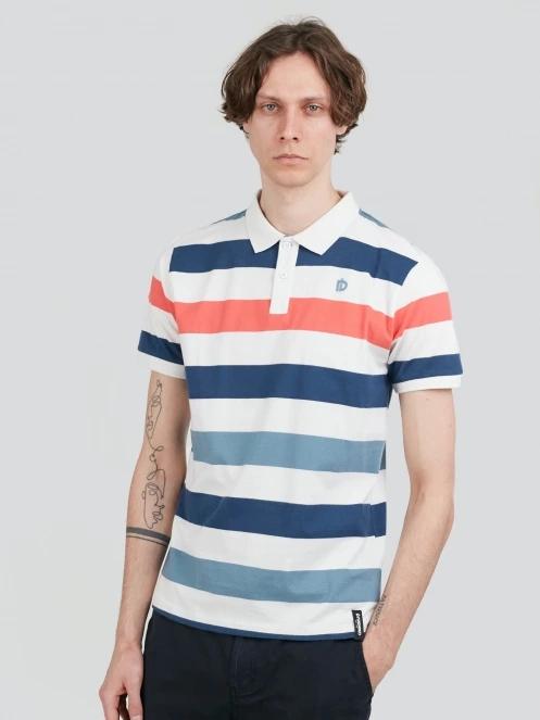 Fundango Incognito Stripe Poloshirt férfi galléros póló piros színben 2