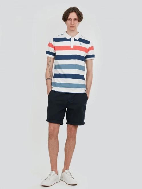 Fundango Incognito Stripe Poloshirt férfi galléros póló piros színben 4