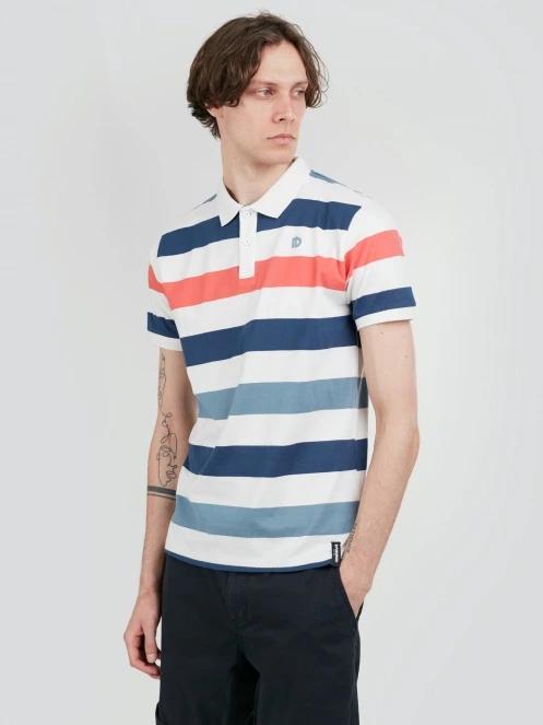 Fundango Incognito Stripe Poloshirt férfi galléros póló piros színben 5