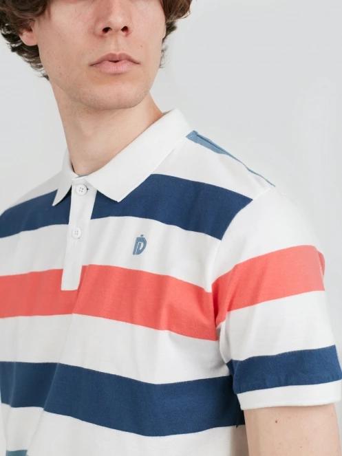 Fundango Incognito Stripe Poloshirt férfi galléros póló piros színben 6