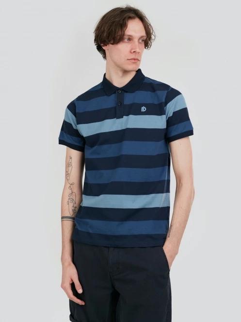 Fundango Incognito Stripe Poloshirt férfi galléros póló sötétkék színben 2