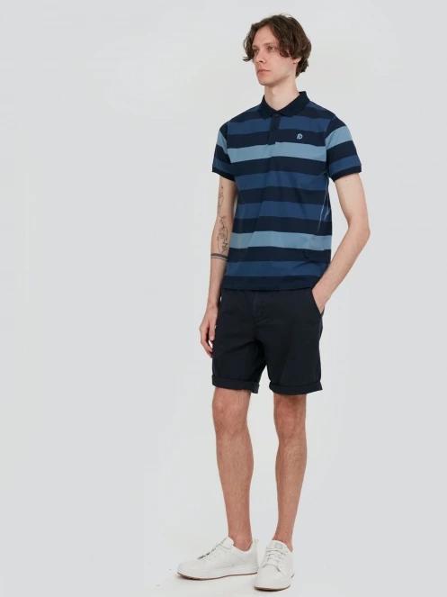 Fundango Incognito Stripe Poloshirt férfi galléros póló sötétkék színben 4