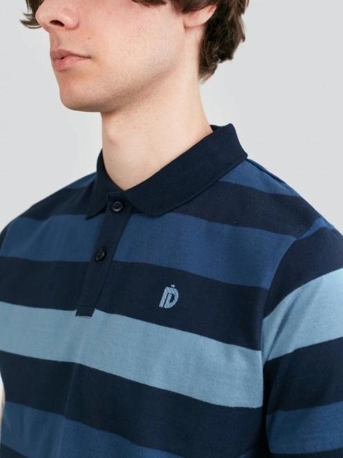Fundango Incognito Stripe Poloshirt férfi galléros póló sötétkék színben 5