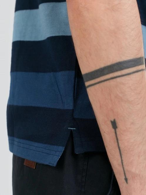 Fundango Incognito Stripe Poloshirt férfi galléros póló sötétkék színben 6