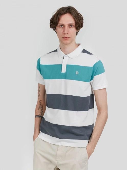Fundango Incognito Stripe Poloshirt férfi galléros póló zöld színben 2