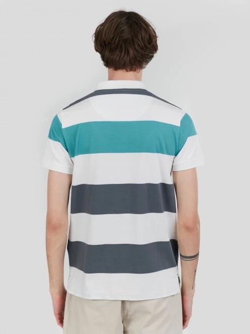 Fundango Incognito Stripe Poloshirt férfi galléros póló zöld színben 3