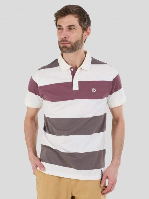 Fundango Incognito Stripe Poloshirt férfi galléros póló barna színben 2