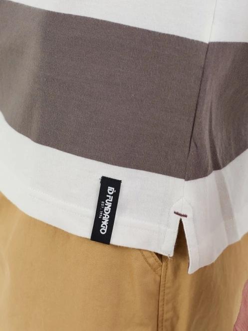 Fundango Incognito Stripe Poloshirt férfi galléros póló barna színben 6