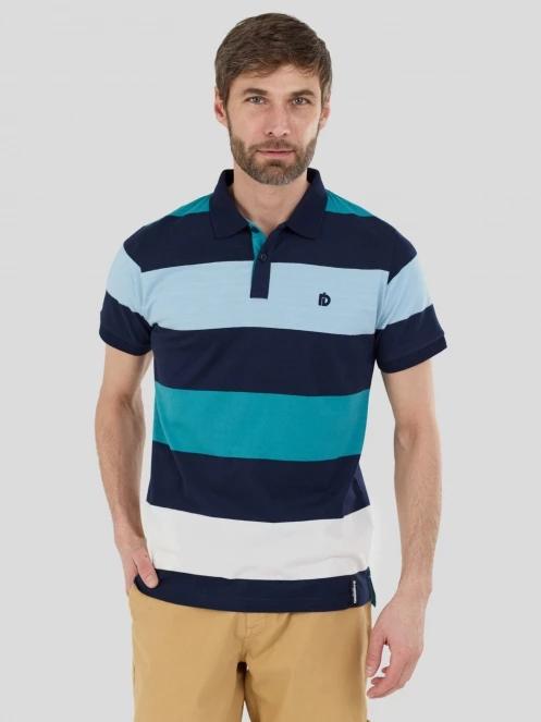 Fundango Incognito Stripe Poloshirt férfi galléros póló kék színben 2