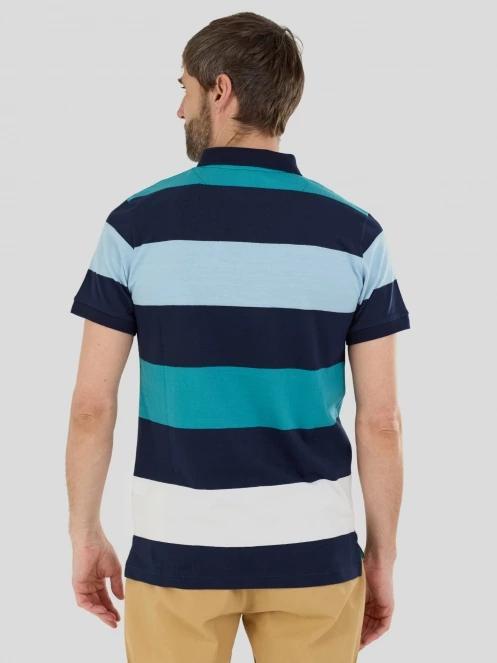 Fundango Incognito Stripe Poloshirt férfi galléros póló kék színben 3